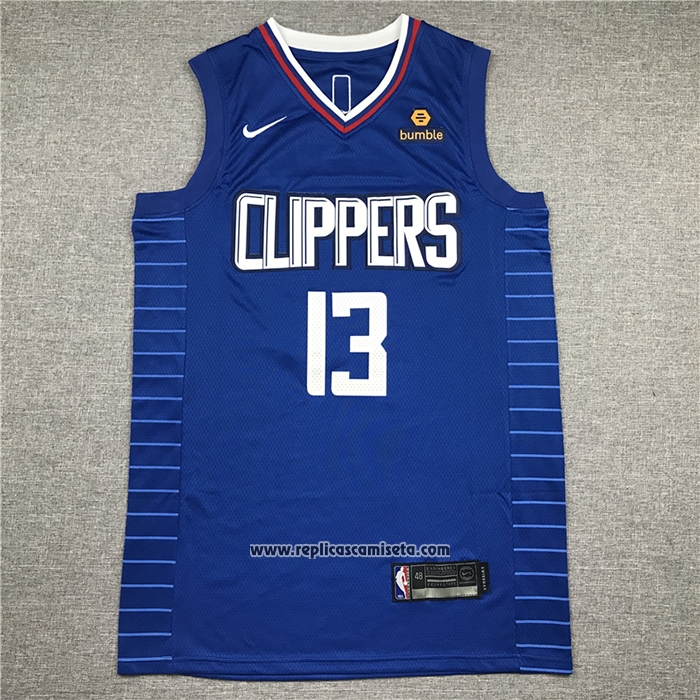 Camiseta Los Angeles Clippers Paul George #13 Icon 2020-21 Azul